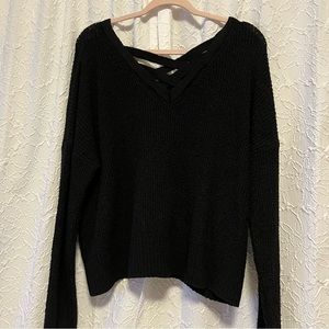 Plus Size Black Crossback Sweater